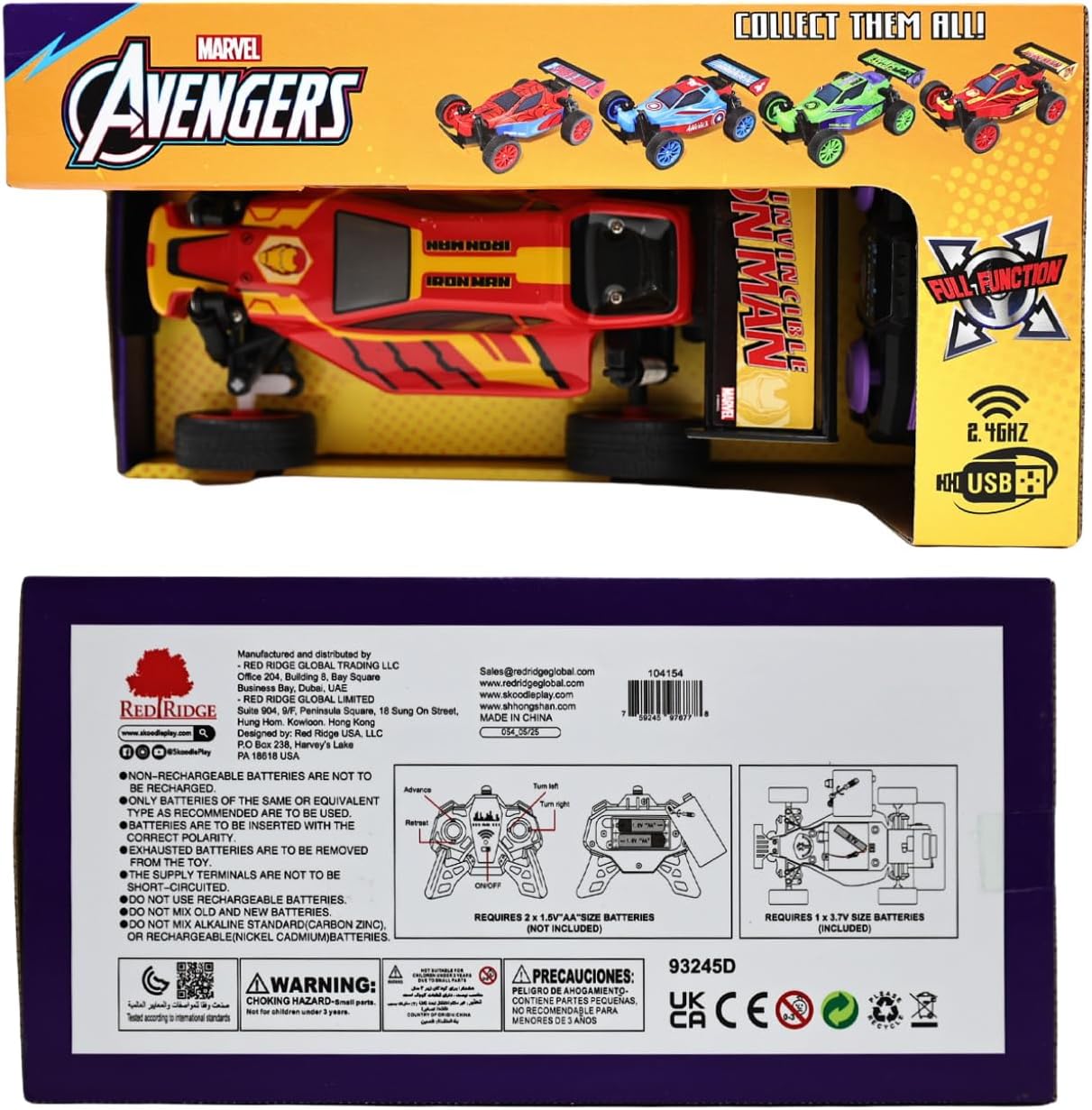 Marvel Iron Man Inferno GT Blazer 2.4 GHz RC Car – Full Function Remote Control Racing Truck with LED Lights, High-Speed Avenger Toy Vehicle for Kids & Collectors, Ages 6+, Official Marvel Merchandise