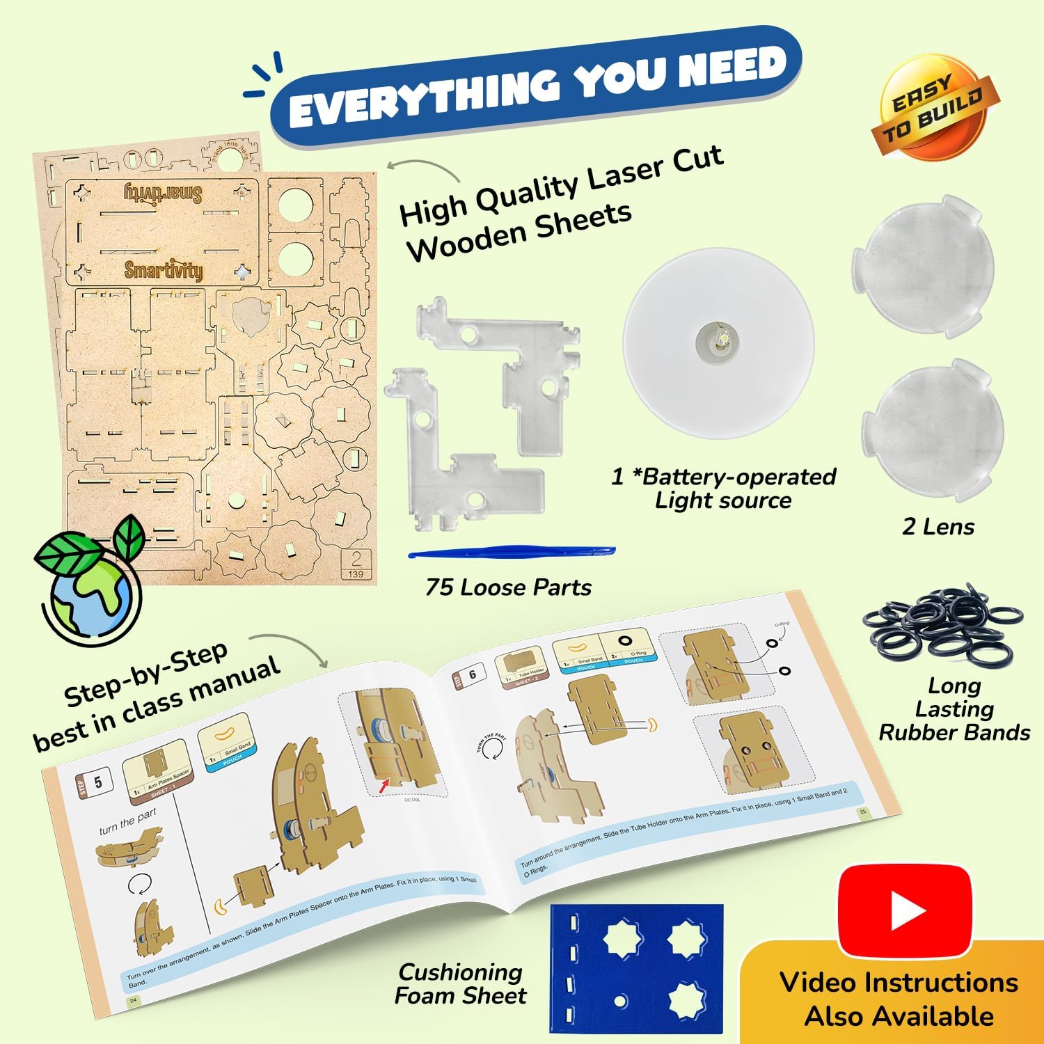 Smartivity DIY Microscope 100x Zoom Toy for Kids Age 8-10-12-14 Years Old | Birthday Gift for Boys & Girls | Science Toy for Kids 8-14 Years Old Students I STEM Sciene Kit