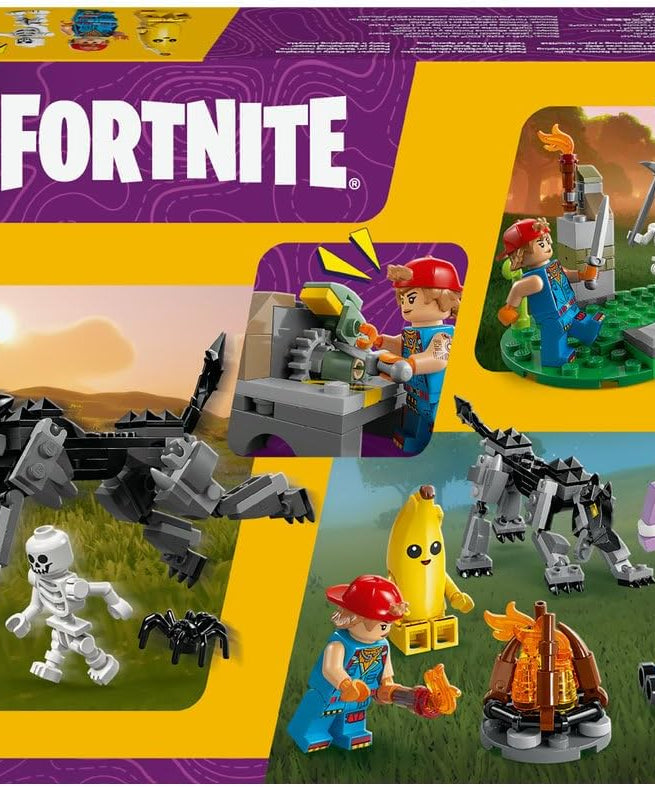 LEGO Fortnite Peely & Sparkplug’s Camp Toy - incl. Wolf & Supply Llama Figures plus a Campfire & 3 Minifigures - Gift for 7+ Year Old Boys, Girls & Gaming Fans - 77075