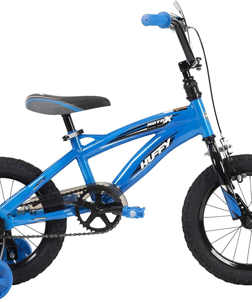 Huffy MotoX SDWK Kids Bike, Red and Black, 14 Inch Wheels, Removable Training Wheels, Quick Connect Assembly, Ages 4 to 6, Bikes