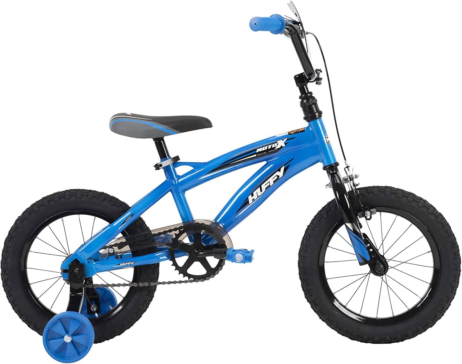 Huffy MotoX SDWK Kids Bike, Red and Black, 14 Inch Wheels, Removable Training Wheels, Quick Connect Assembly, Ages 4 to 6, Bikes