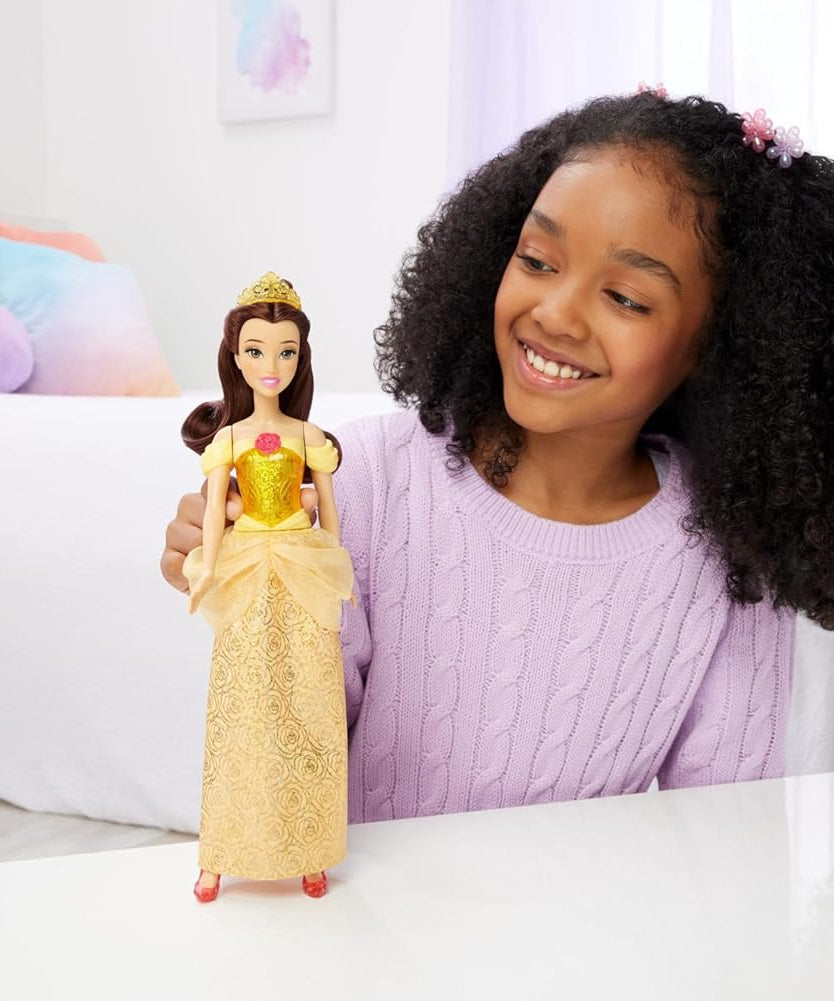 Disney Princess Belle Doll, Posable Fashion Doll with Brushable Hair and Accessories, Ages 3+