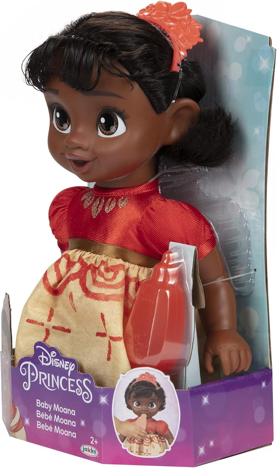 Disney Princess Moana Baby Doll with Baby Bottle & Hair Pin