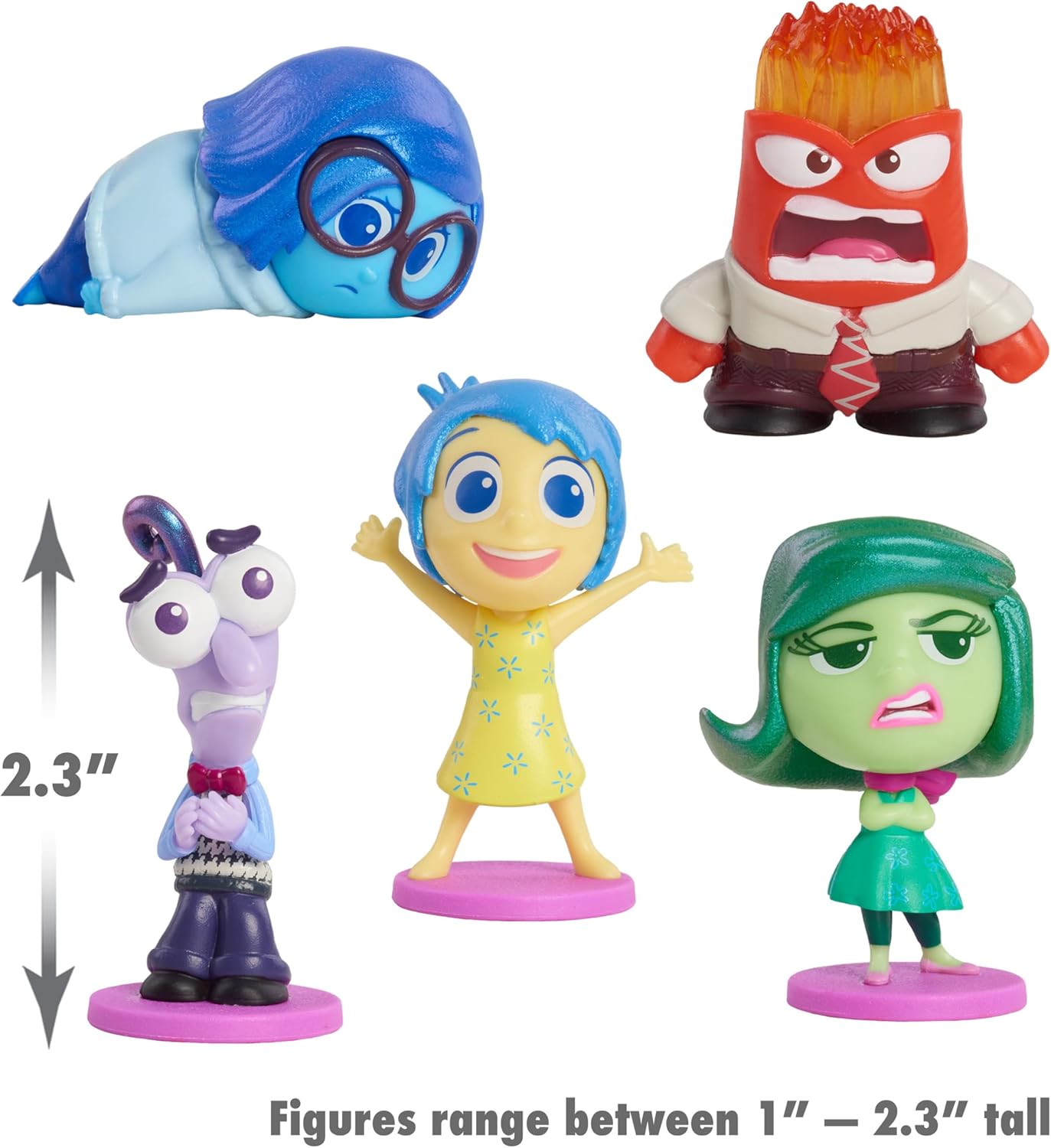 Disney & Pixar Inside Out 2 All the Feels Figure Set, 5 Mini Collectible Figures for Kids Ages 3+ by Just Play