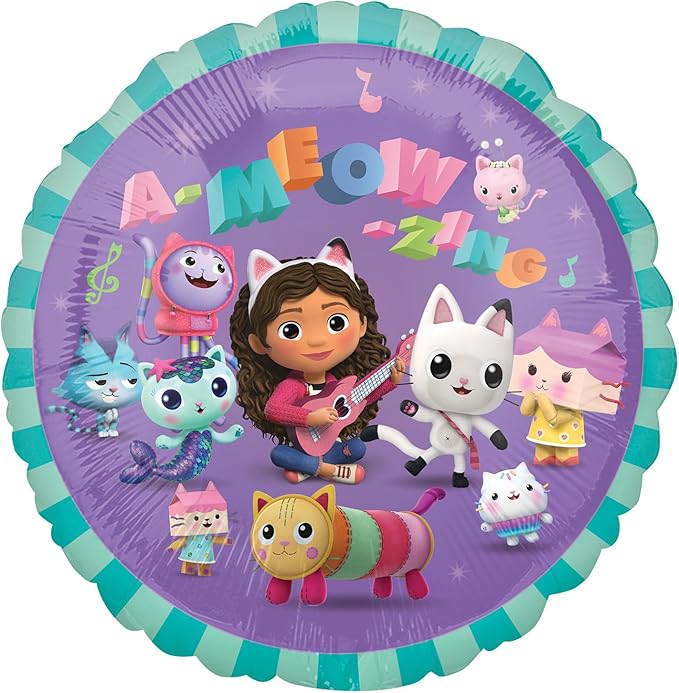 Amscan Anagram 4552901 - Officially Licensed DreamWorks Gabby's Dollhouse Round Foil Balloon - 18"
