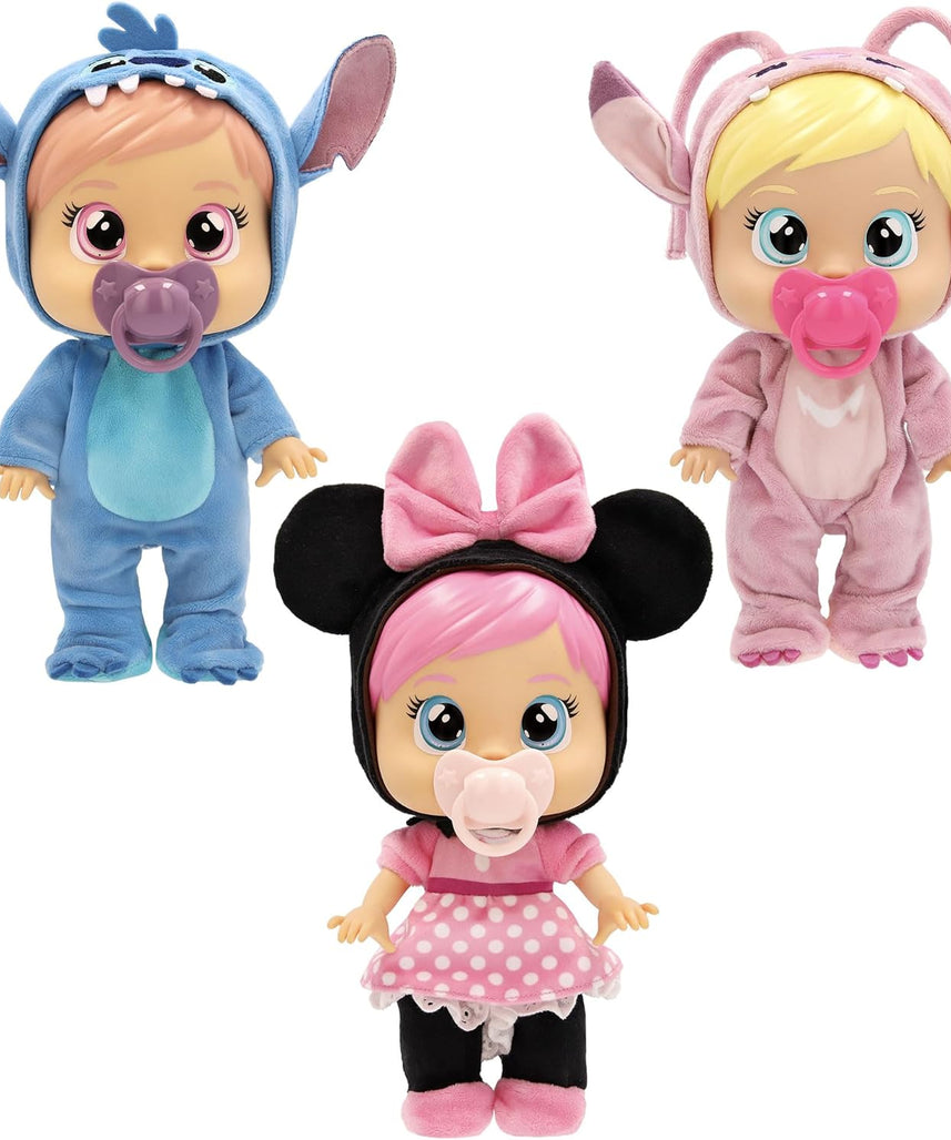 Cry Babies Loving Care Disney Stitch, Comes with Stitch Costume, Includes Accessories, Baby Doll, Pretend Play, Roleplay, 1 Years+