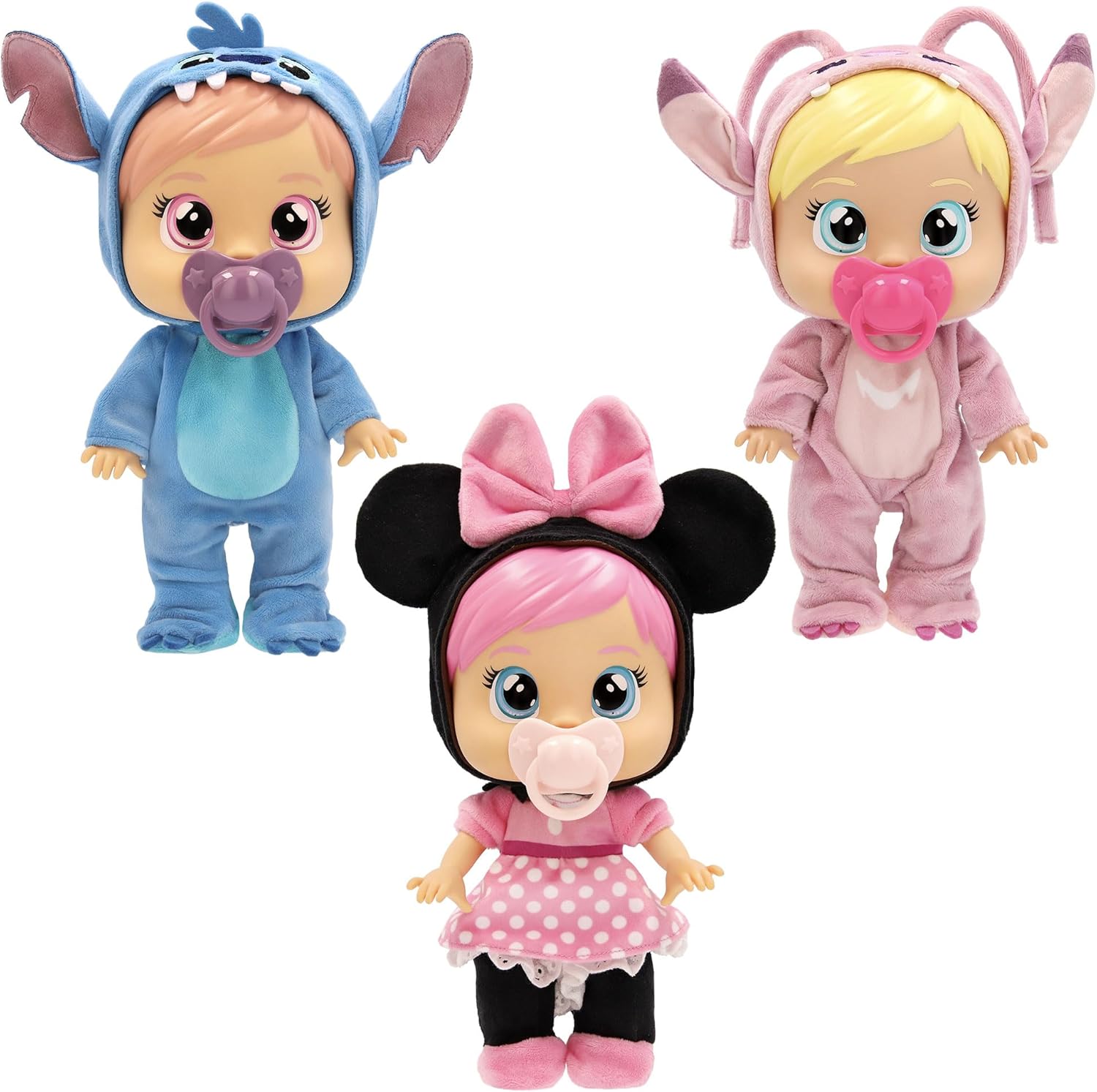Cry Babies Loving Care Disney Stitch, Comes with Stitch Costume, Includes Accessories, Baby Doll, Pretend Play, Roleplay, 1 Years+