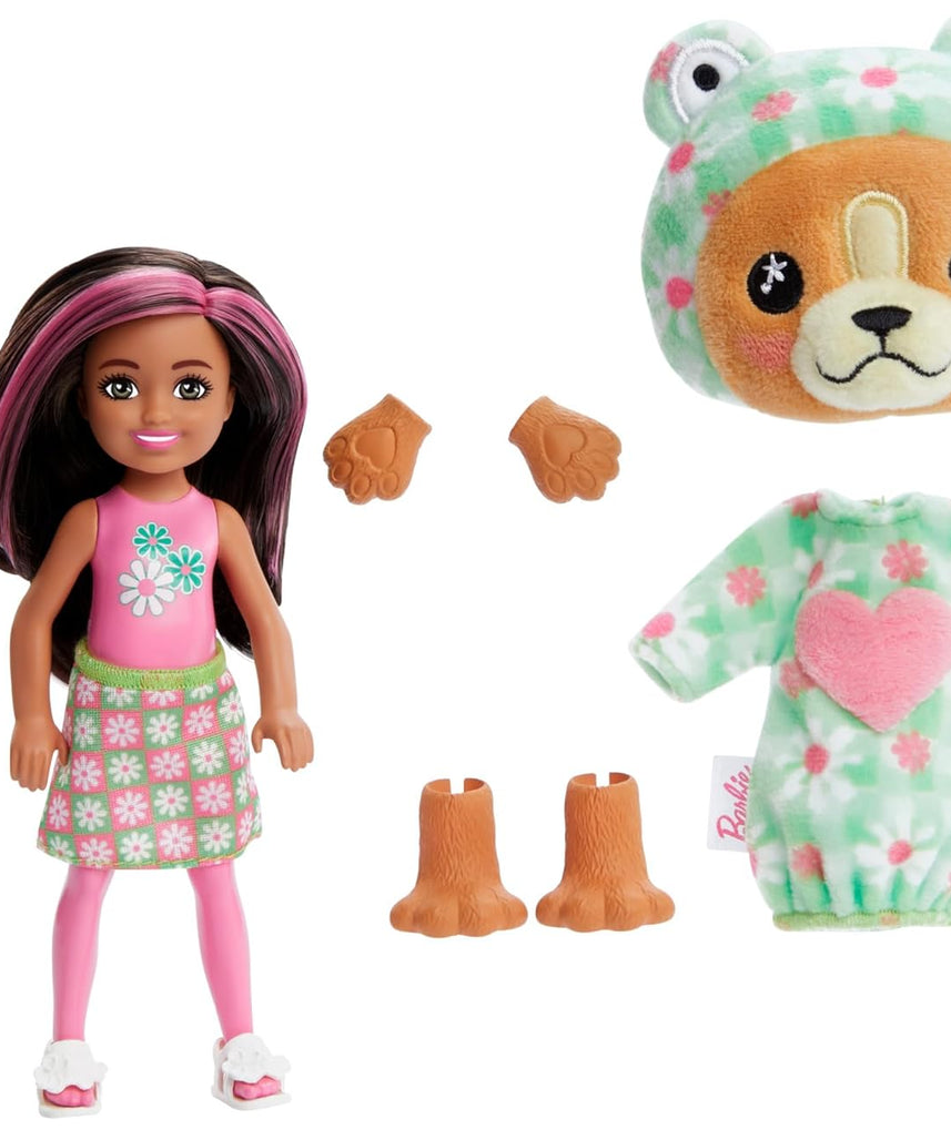 Barbie Cutie Reveal Costume-Themed Chelsea Doll & Accessories, Puppy in Frog, 6 Surprises, Ages 3+