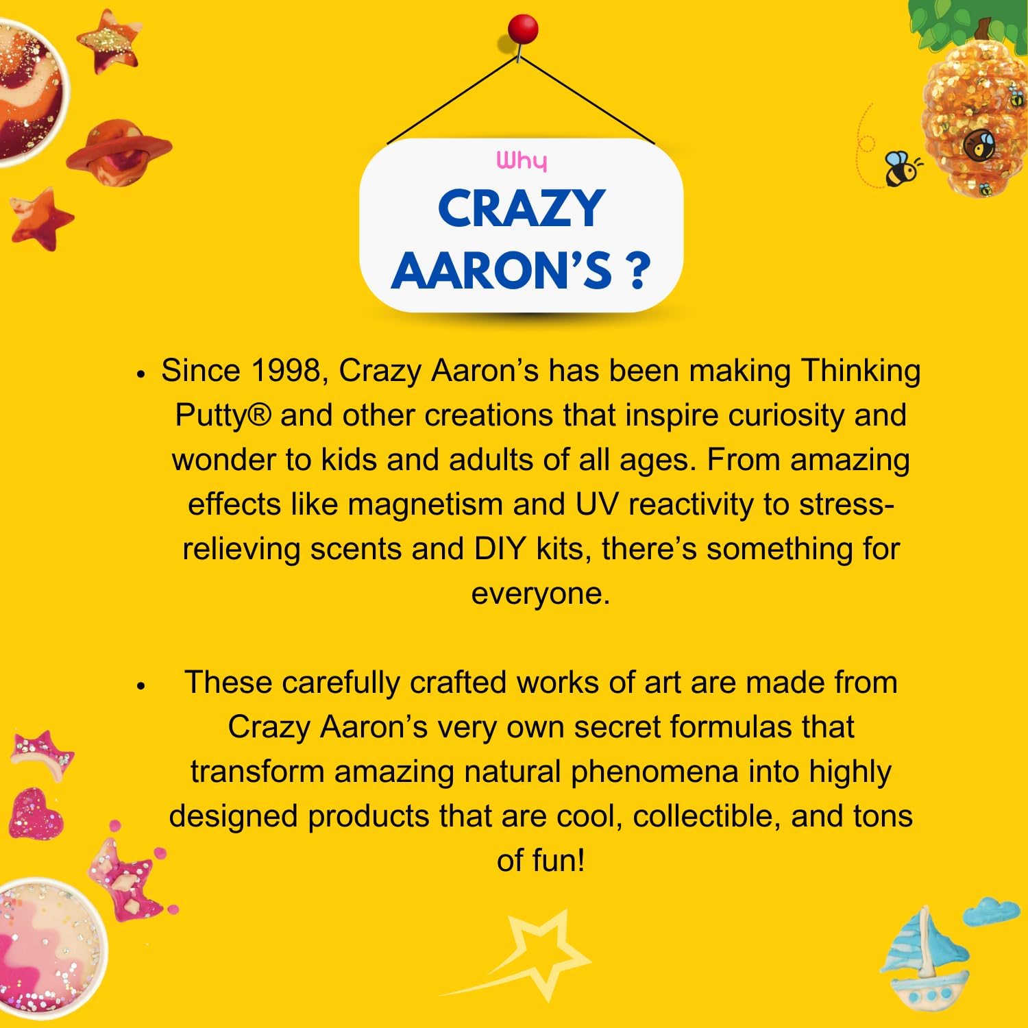 Crazy Aaron’s Amazing Prediction Thinking Putty, Interactive Fortune Reveal Sensory Putty in 4” Tin, Non-Toxic Stretchy Fidget Toy for Kids & Adults Ages 3+
