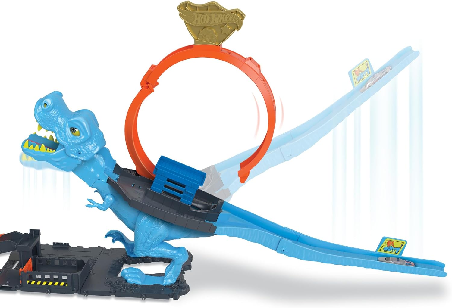 Hot Wheels City T-Rex Loop and Stunt Playset, Track Set with 1 Toy Car