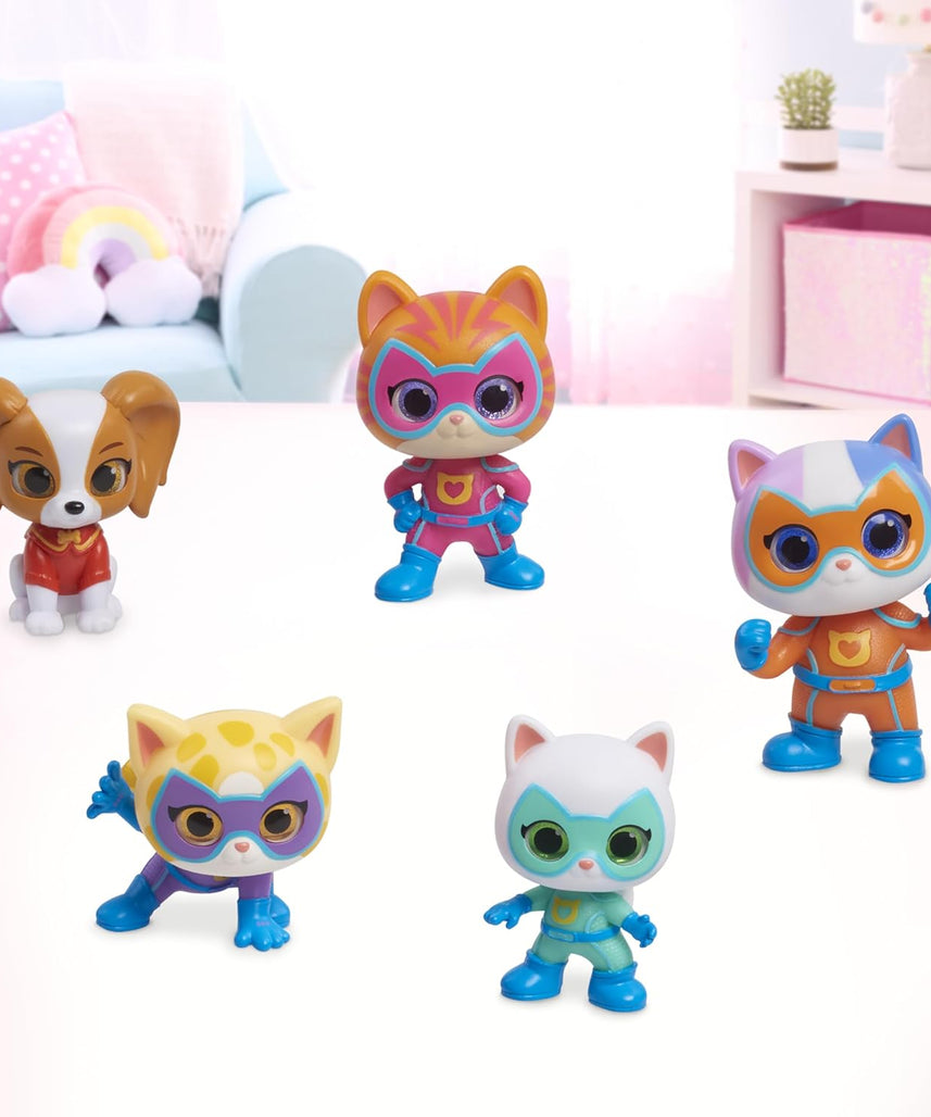 Disney Junior SuperKitties Hero Squad 5-Piece Figure Set by Just Play, Kids Toys for Ages 3+