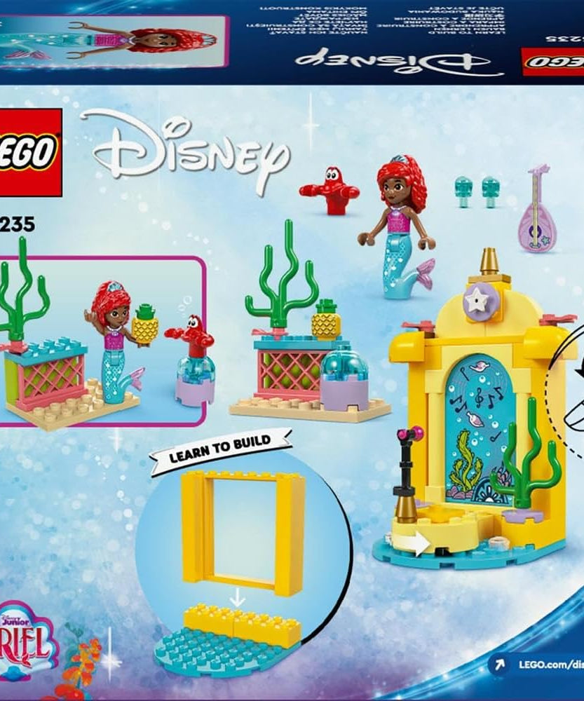LEGO ǀ Disney Princess Ariel’s Music Stage, Buildable Toy for Kids, with a Mini-Doll Character and Sebastian Animal Figure, Fun Gift Idea for TV Show Fans, 4 Plus Year Old Girls and Boys 43235