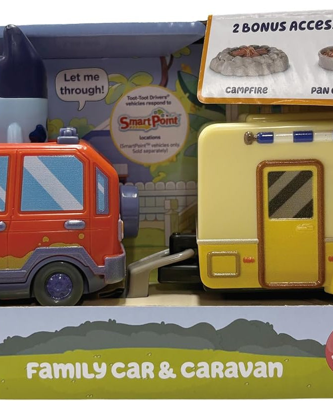 VTech Toot-Toot Drivers Bluey: Bluey Family Car & Caravan, English