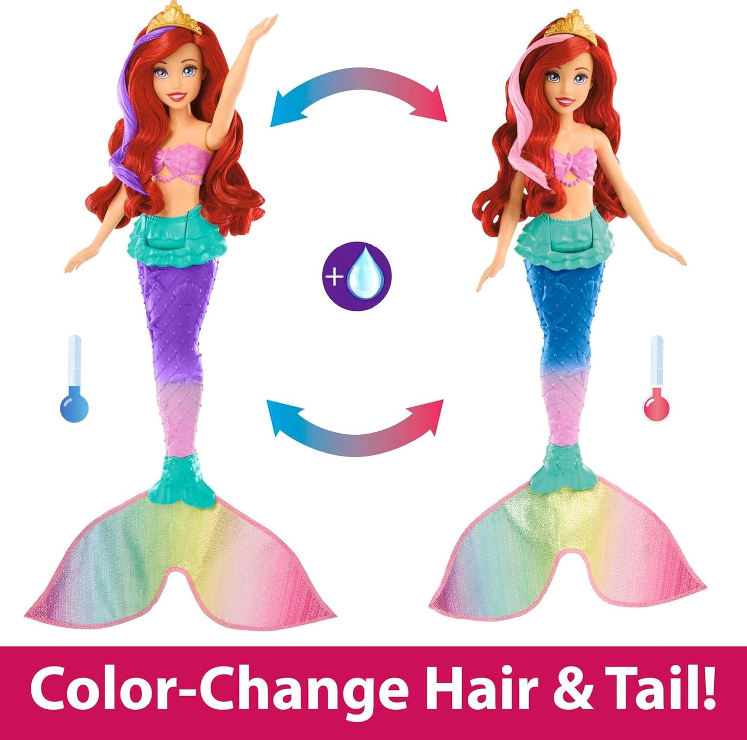 Mattel Disney Princess Toys, Ariel Swimming Mermaid Doll