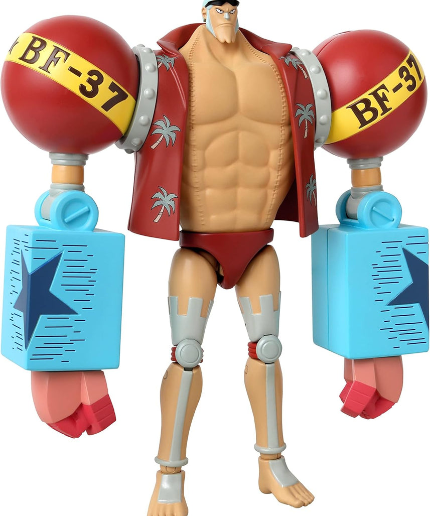 BANDAI Anime Heroes One Piece Franky 6.5 Inch Action Figure Shipwright Cyborg Straw Hat Pirates Collectible Toy
