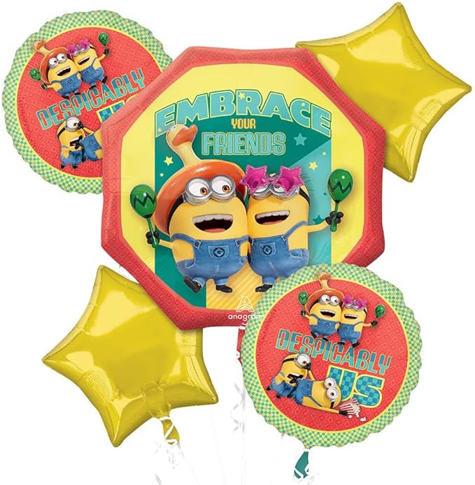 Minion Movie #4 DESPICABLE ME Party Mylar Balloons 5 Piece Set