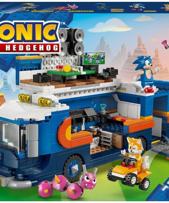 LEGO Sonic the Hedgehog Team Sonic Command Truck Toy - Interactive Set with an ATV Car & 5 Figures incl. Tails - Gift for 8+ Year Old Boys, Girls & Gaming Fans - 77006
