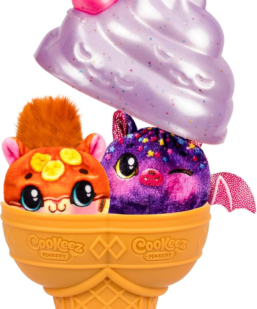 Cookeez Makery Yum Yumz Series 2 Twin Pack, Scented Surprise Plush Pets, Ice Cream Cone Reveal Toy, Collectible Plush Figures, Creative Unboxing Playset, 5 Years+