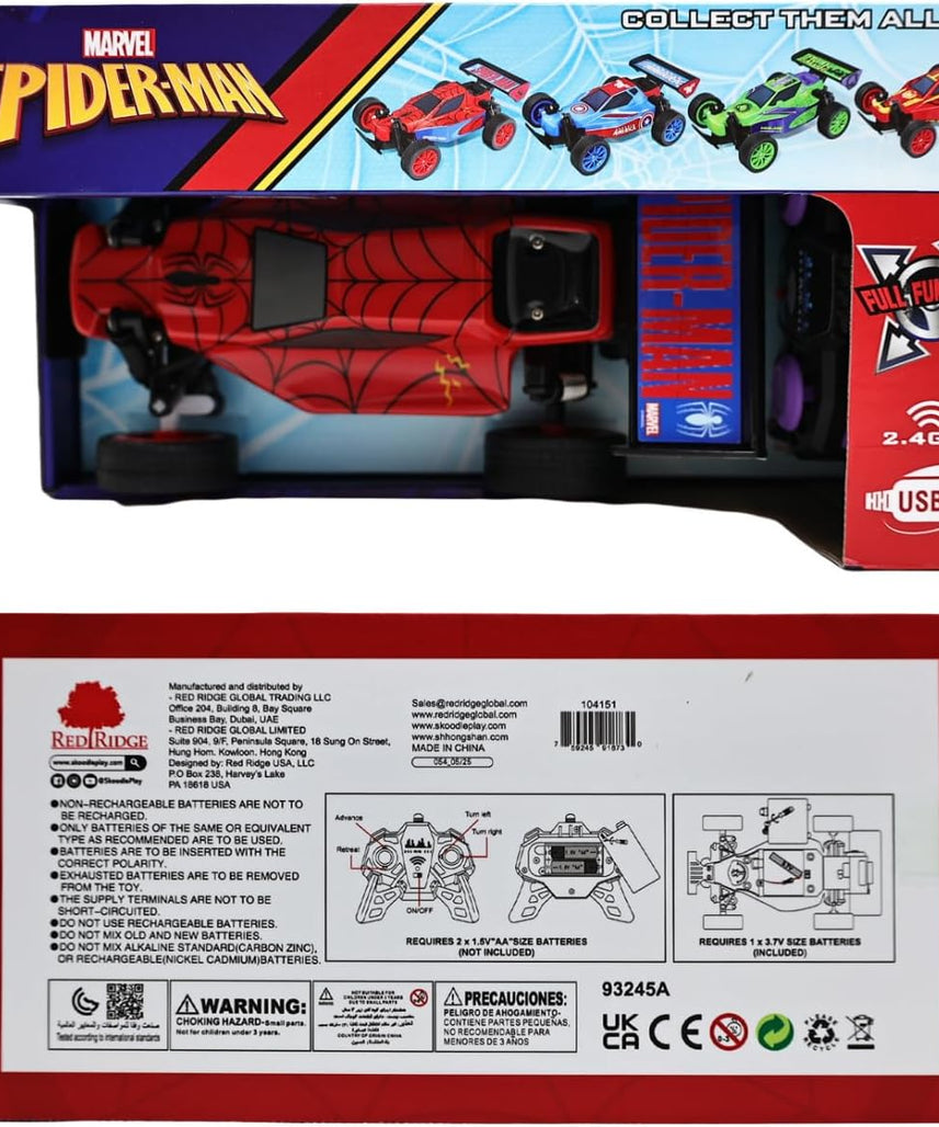 Marvel Spider-Man Inferno GT Blazer RC Car - 2.4 GHz Full Function Remote Control Vehicle with Working Lights - Official Marvel Avengers Toy for Kids - Ages 6+