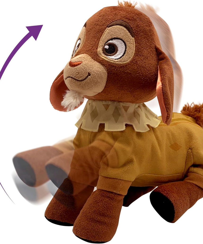 Just Play Disney Wish Walk 'n Talk Valentino Plush Fainting Goat, 11-Inch Stuffed Animal, Sounds and Motion, Kids Toys for Ages 3 Up