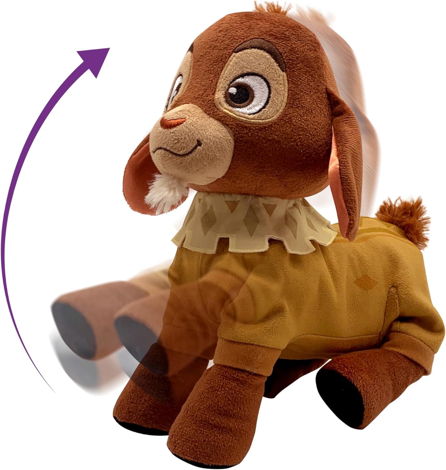 Just Play Disney Wish Walk 'n Talk Valentino Plush Fainting Goat, 11-Inch Stuffed Animal, Sounds and Motion, Kids Toys for Ages 3 Up