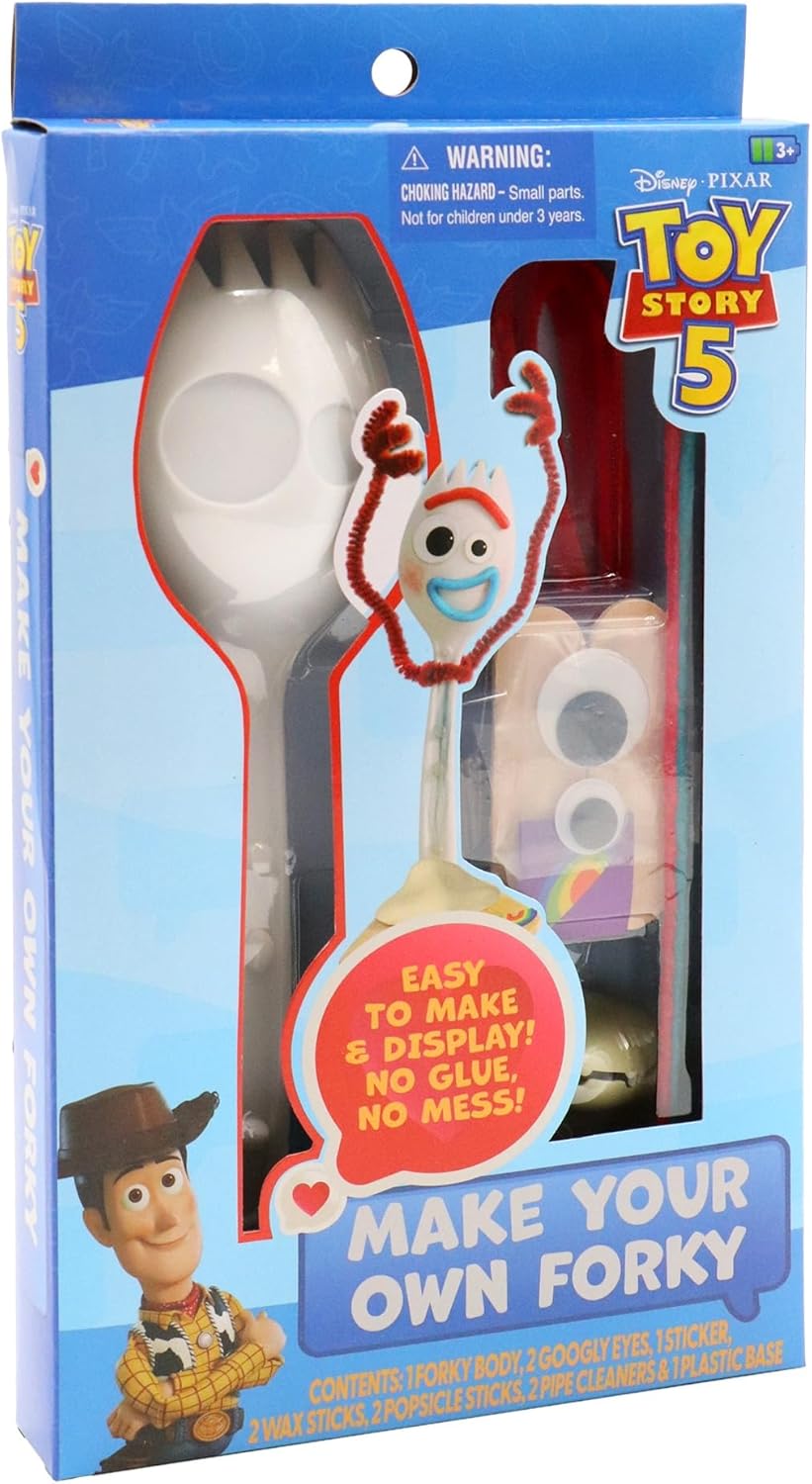 Disney Pixar Toy Story 5 Make Your Own Forky DIY Craft Kit for Kids, Creative Character Building Activity Set with Accessories, Arts and Crafts Toy Ages 3+