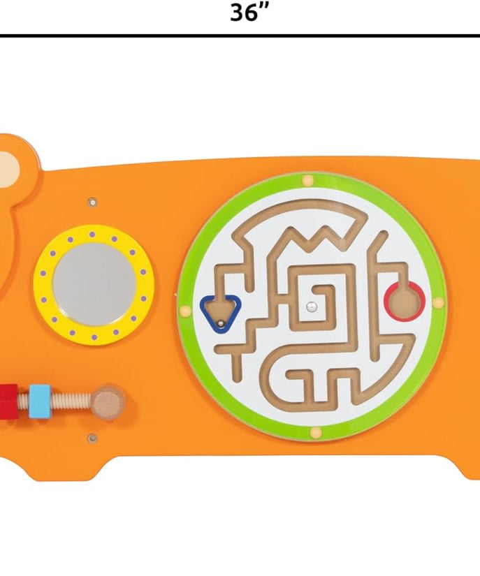 لوحة أنشطة الدب فيجا، لعبة حائط خشبية من مونتيسوري، لوحة تعلم حسية لتنمية المهارات الحركية والدماغية، لعبة تعليمية صديقة للبيئة وموفرة للمساحة، للأولاد والبنات من عمر 18 شهرًا فما فوق