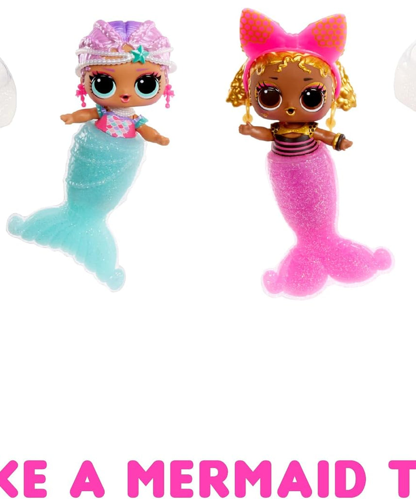 مفاجأة LOL! حورية البحر الصغيرة، ذيل متغير اللون، اصنعي ذيل حورية البحر الخاص بكِ، 8 دمى قابلة للتجميع مع إكسسوارات أنيقة، لعبة إبداعية للأطفال من سن 4 سنوات فما فوق