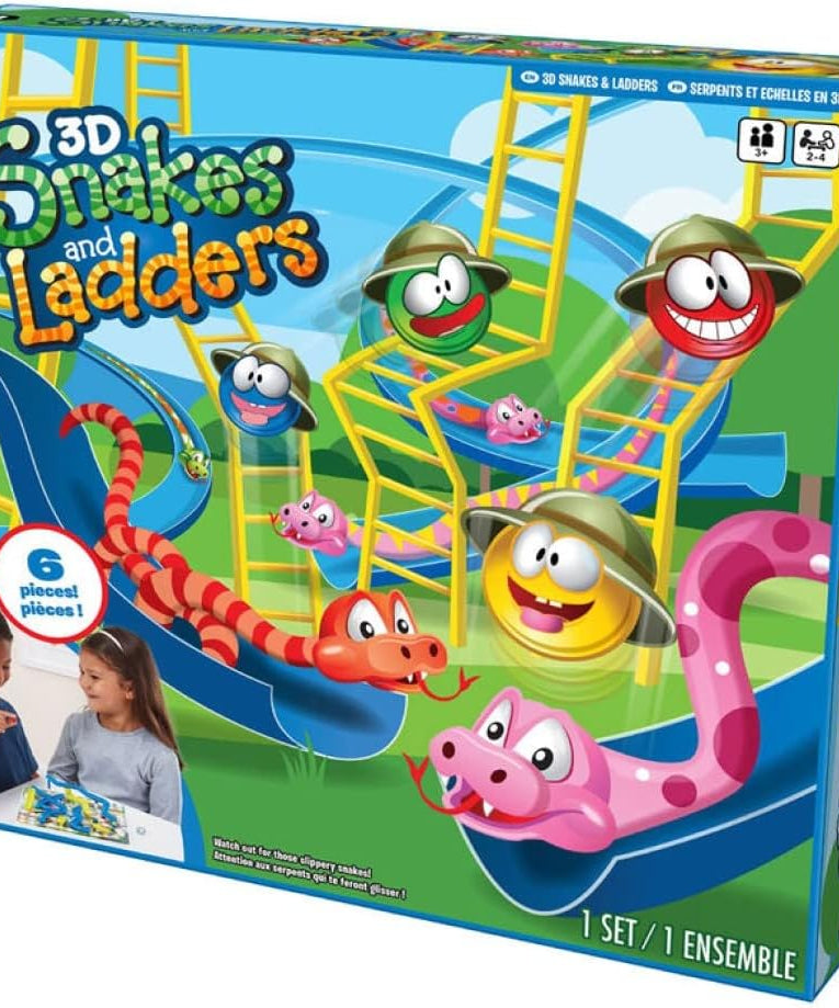 3D Snakes & Ladders Board Game for Kids, Family Fun, Ages 4+