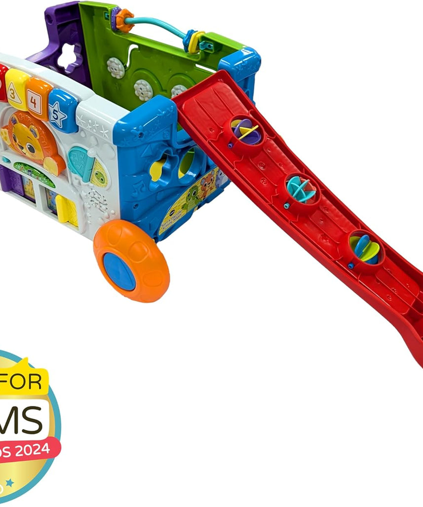 VTech Sort & Discover Activity Wagon Toddler Pull Along Learning Toy with Light-Up Panel Shape Sorter and Gears Multicolour 12m+