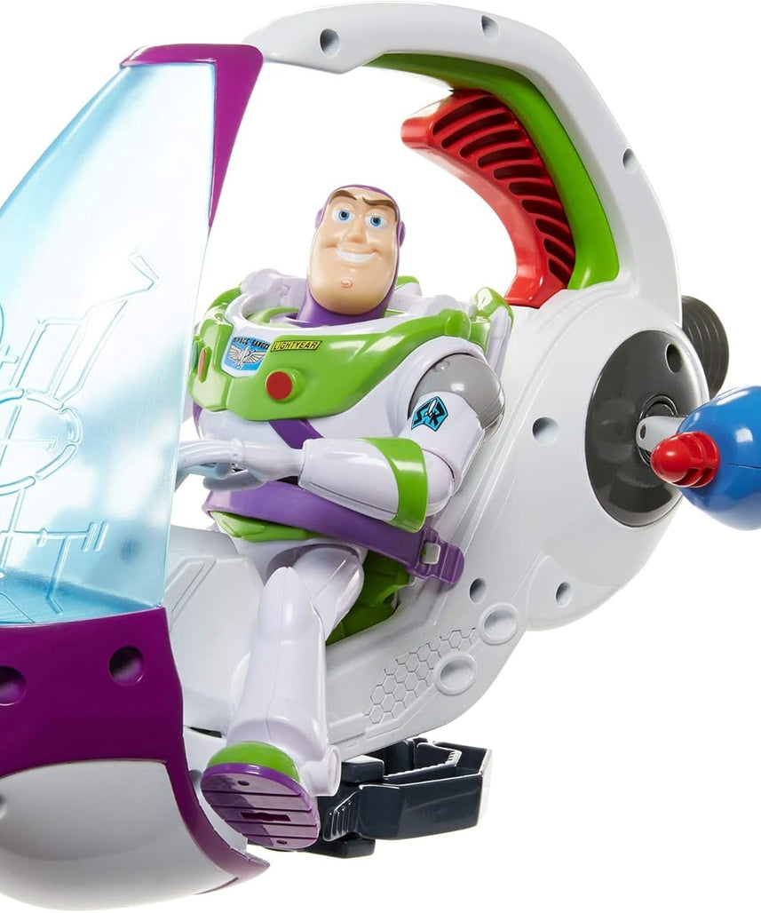 Disney Pixar Toy Story Galaxy Explorer Spacecraft Toy Vehicle with Launcher Claw Rescue Feature for Kids 4+ Buzz Lightyear Space Adventure Playset GNJ48