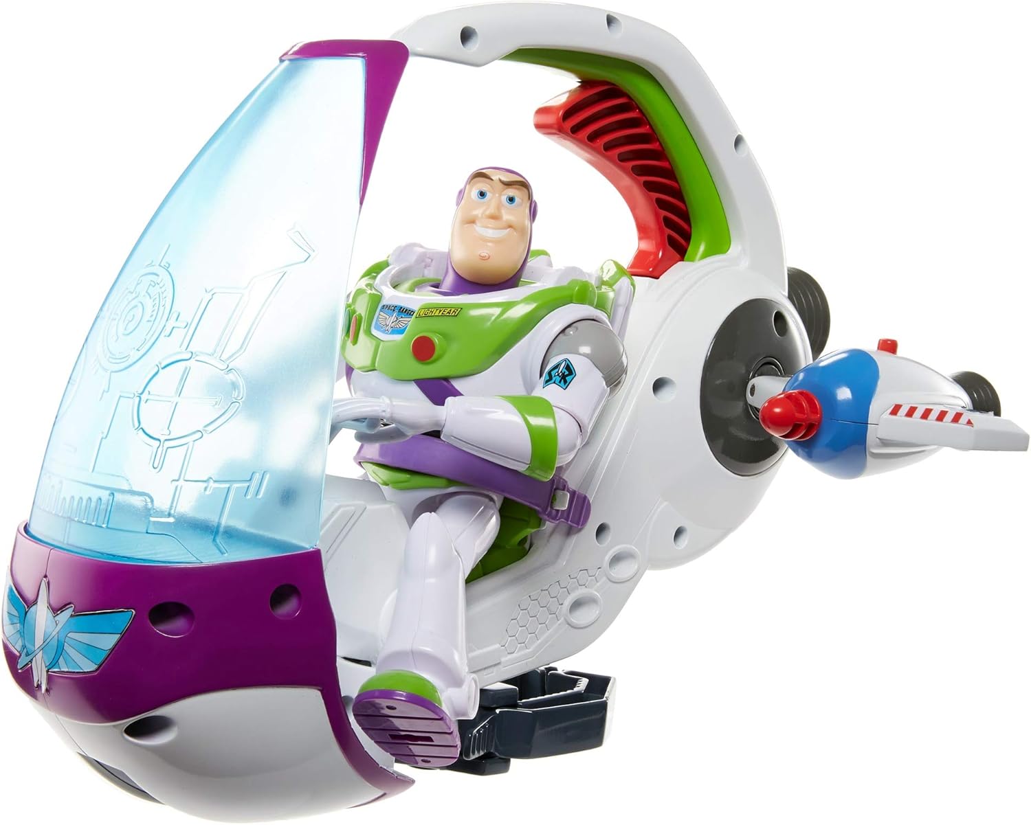 Disney Pixar Toy Story Galaxy Explorer Spacecraft Toy Vehicle with Launcher Claw Rescue Feature for Kids 4+ Buzz Lightyear Space Adventure Playset GNJ48