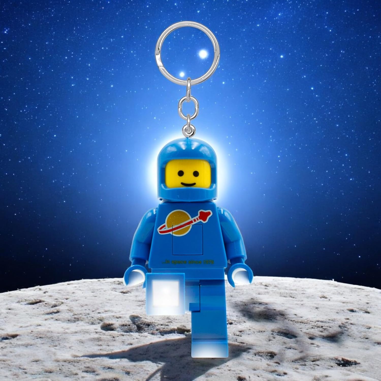 Lego IQ Minifigures Light Spaceman Keychain, 7.6 cm Tall, Blue