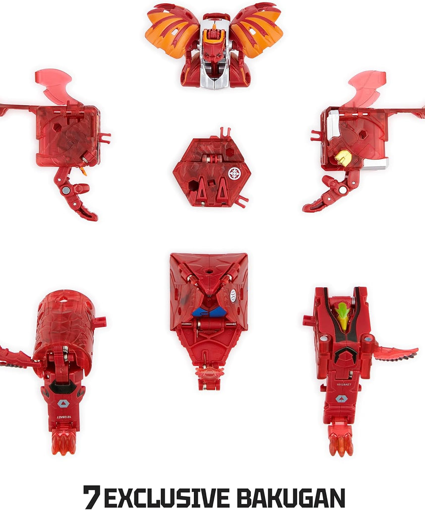 Bakugan GeoForge Dragonoid 7-in-1, Exclusive True Metal Dragonoid with 6 Geogan Collectibles, Action Figure Toy for Kids 6+