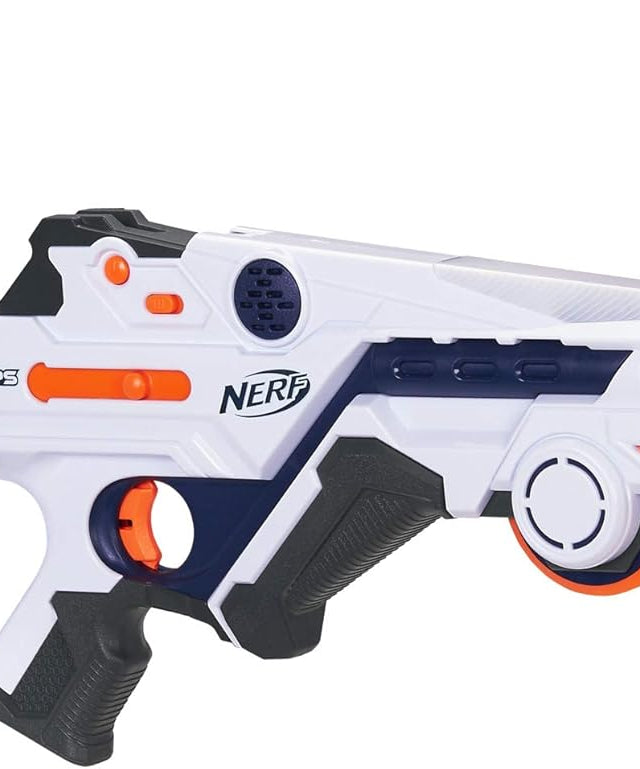 Nerf Laser Ops Burst Fire Combat Blaster with Light and Sound Effects, Multi-Shot IR Burst, LCD Display, App Compatible, Includes Armband and Solo Attachment, Ages 8+