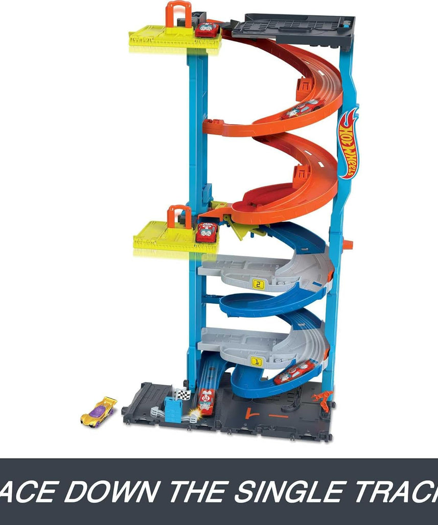 Hot Wheels City Transforming Race Tower Playset, Track Set with 1 Toy Car