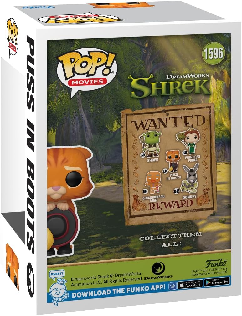 Funko Pop! Movies: Shrek DW30th - Puss in Boots, Collectable Vinyl Toy Figure - 81175