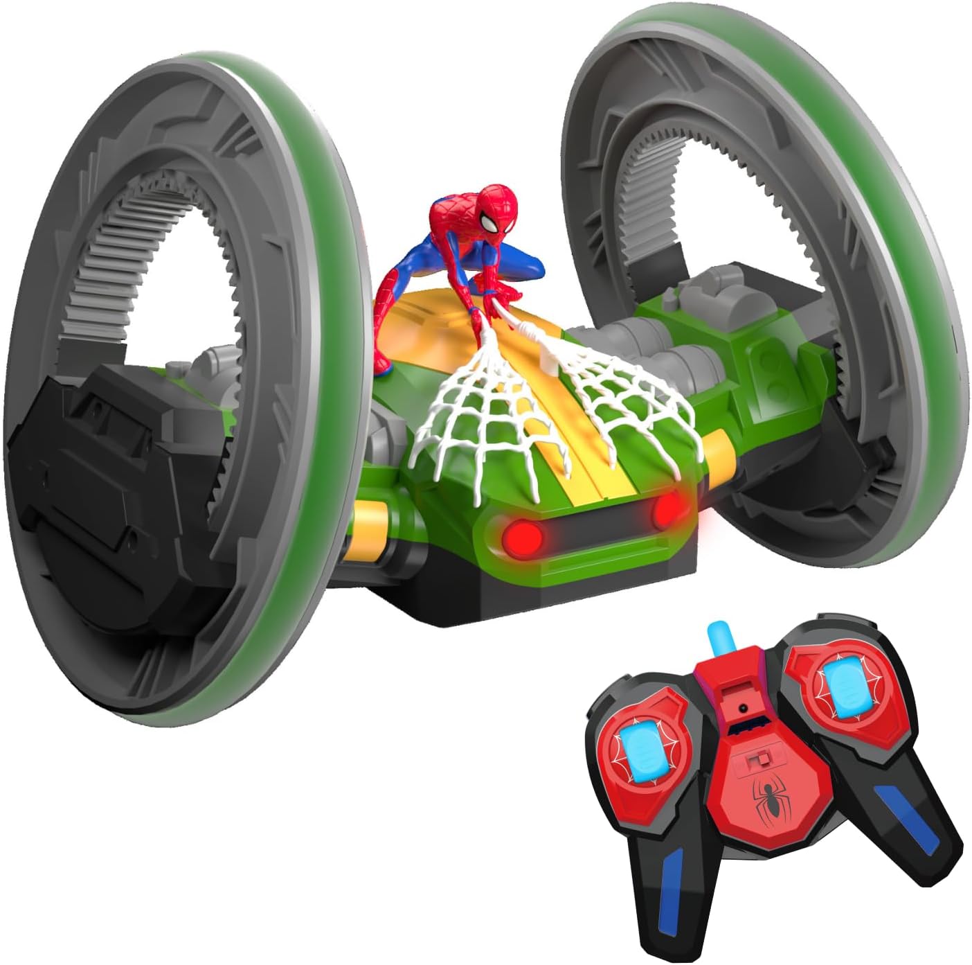 Marvel Spider-Man RC Stunt Car - Rock N' Roll Gravity Stormer - 360° Rotating Body & Wheels - 2.4 GHz High Speed Remote Control Toy for Kids & Toddlers - Ages 3+