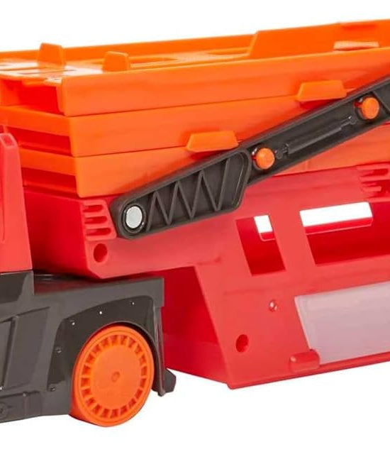 Hot Wheels LSV Mega Hauler Rig, Multi-Level Car Transporter, Holds Up to 50 Cars, Connects to Hot Wheels Tracks, Includes Ramp and Storage, Kids Toys for Ages 4 and Up