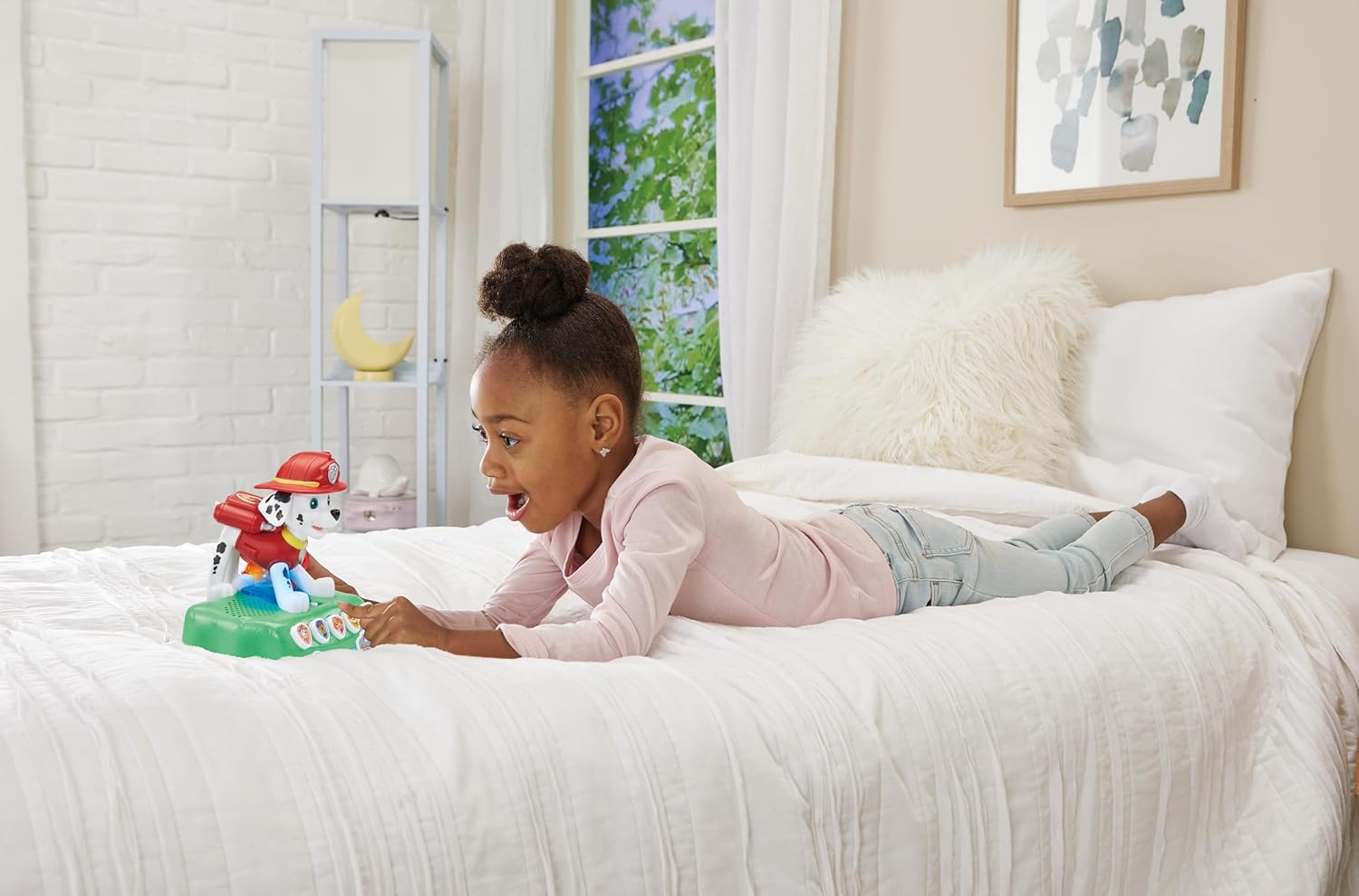 VTech PAW Patrol Storytime With Marshall, Interactive Storytelling Toy, 4 Engaging Stories, Music and Sounds, Night Light and Sleep Timer, Imaginative Screen-Free Play, Gift for Kids Ages 3-5 Plus, English Version