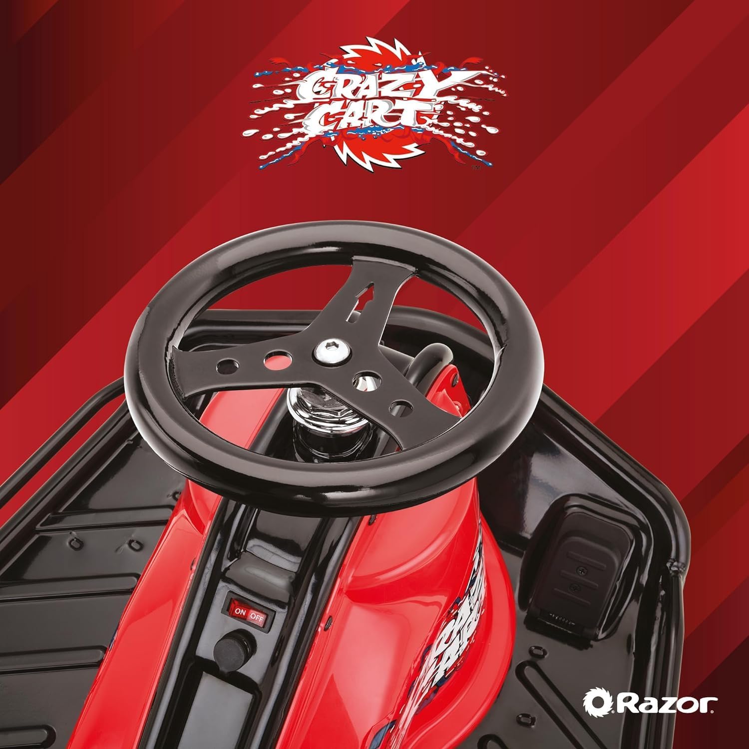 عربة ريزور كريزي كارت جونيور 2.0 - سيارة كارت كهربائية للانجراف للأطفال من سن 9 سنوات فما فوق، سرعات تصل إلى 19 كم/ساعة، مع مقود انجراف، مدة ركوب 40 دقيقة، آلة انجراف مثالية