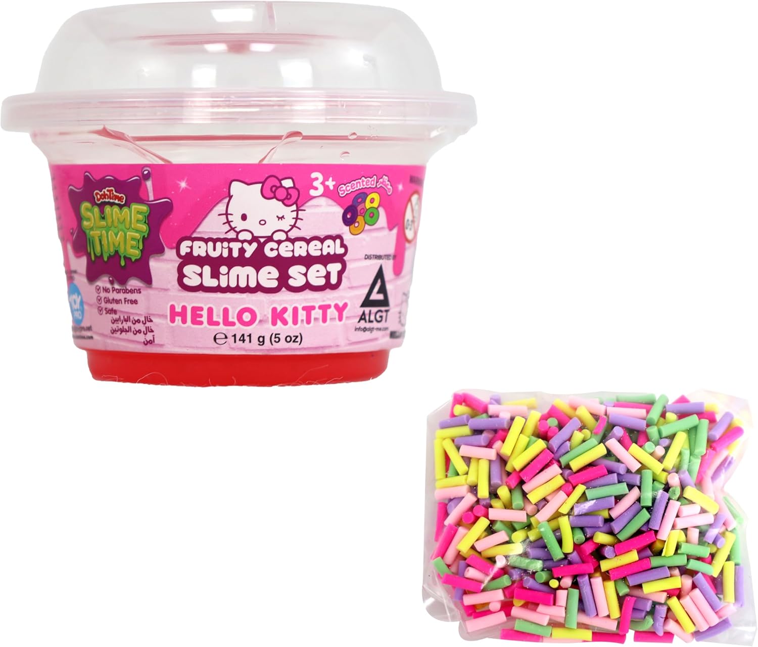 SlimeTime Hello Kitty Single Can - Fruity Cereal Slime for Girls and Boys With Various Slime Add-ins,Stress Relief Toy for Kids, Education,School,Party Favor,Gift for Birthday & Christmas