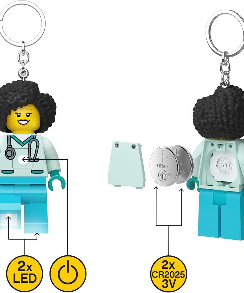 Lego IQ Minifigures Keychain Light Medical Profes_Dr. Flieber