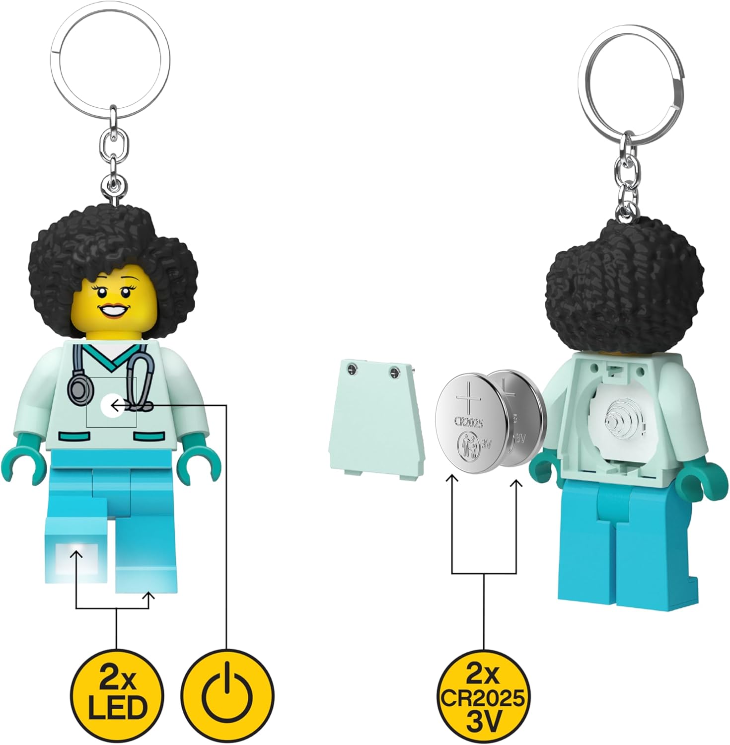 Lego IQ Minifigures Keychain Light Medical Profes_Dr. Flieber