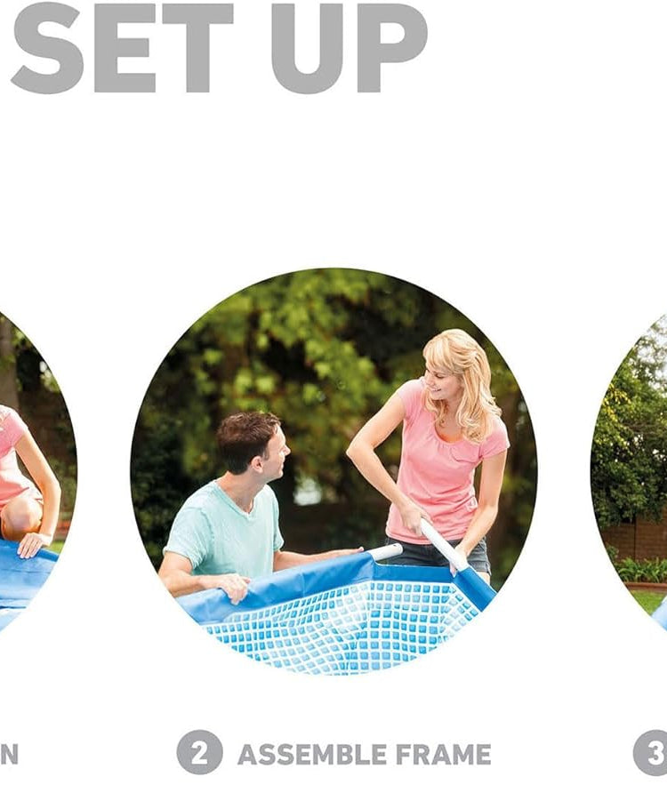 Intex 28273NP Rectangular Frame Pool – 17.7 x 86.6 x 33.1 inches (450 x 220 x 84 cm), Durable Above-Ground Pool for Summer Fun