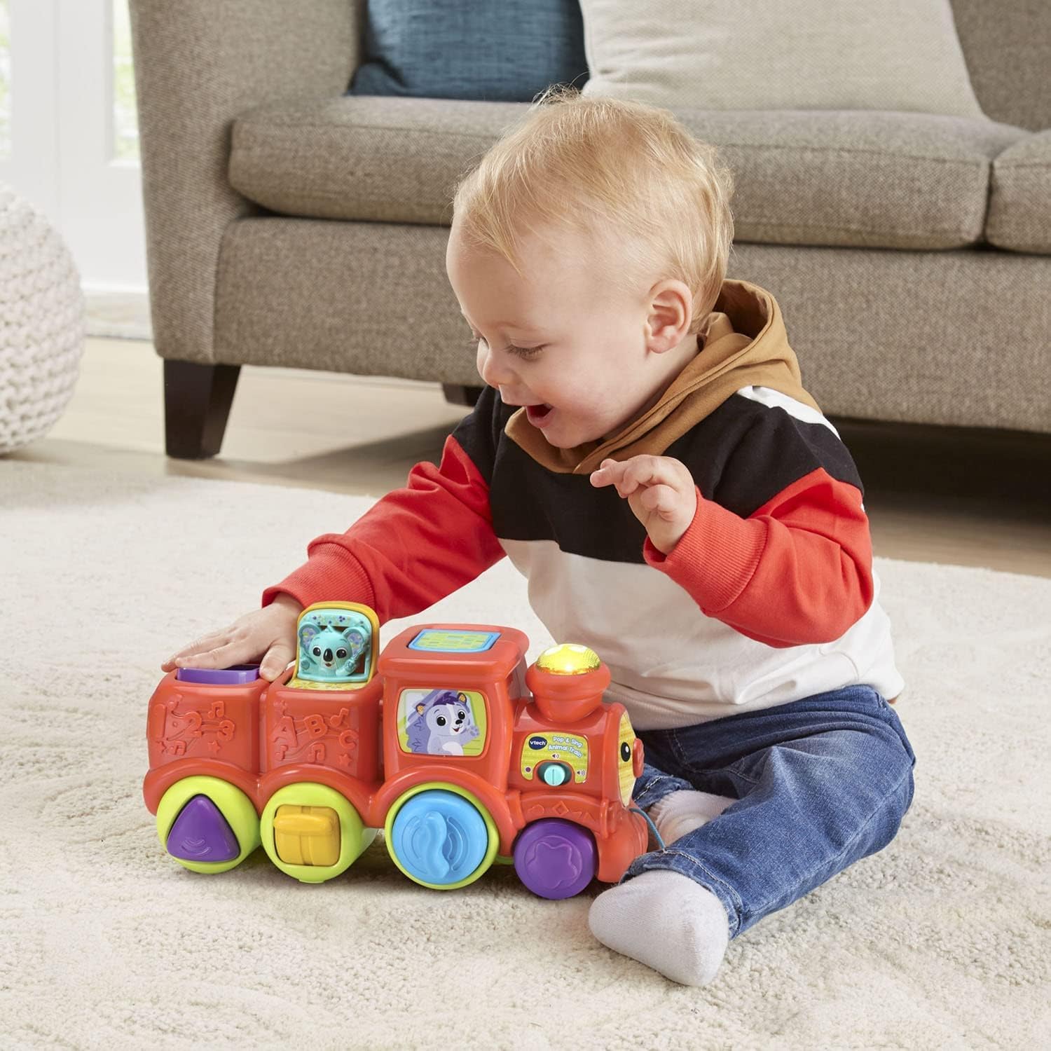 VTech - Pop and Sing Animal Train | Interactive & Developmental Toy with Sounds and Music | For Boys & Girls, Suitable for Ages 3 Months+