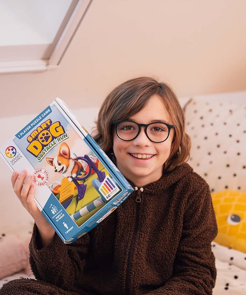 SmartGames Smart Dog Obstacle Course, Brain Teaser Puzzle with 60+ Challenges, STEM Educational Toy for Kids 7+