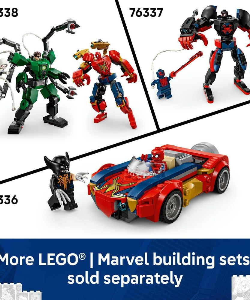 LEGO | Marvel Spider-Man vs. Ghost Rider Motorcycle - Superhero Toy w/a Motorbike Model, 2 Minifigures, Web String & Fire Elements - Gift for 6+ Year Old Boys - 76335