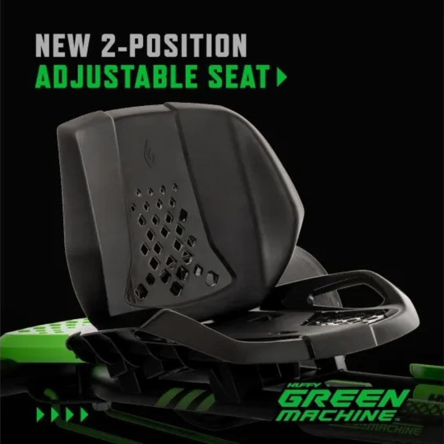 Huffy Green Machine 16 Inch Drift Trike, Pedal Powered Ride On with Dual Stick Steering and Adjustable Seat, Kids Outdoor Spin and Drift Trike, Ages 5Y+