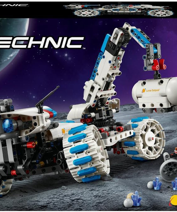 LEGO Technic Lunar Outpost Moon Rover Space Vehicle - Interactive STEM Toy with a Crane & Solar Panels - Robot Model - Birthday Gift for 10+ Year Old Boys & Girls - 42211